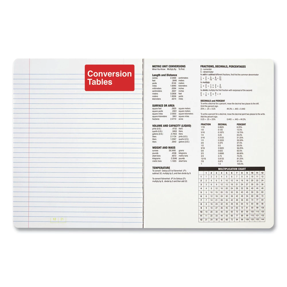 Universal UNV20946 100-Sheet Medium/College Rule 9.75 In. X 7.5 In. Composition Book - Black Marble (6/Pack) - Image 8