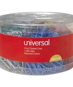 Universal UNV21000 Plastic-Coated Paper Clips - Small No.1, Assorted Colors (1000/Pack)