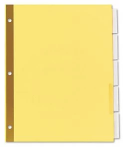 Universal UNV21875 11 In. X 8.5 In., 5-Tab, Deluxe Extended Insertable Tab Indexes - Buff (6/Pack)