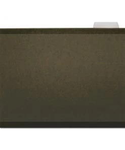 Universal UNV24115 1/5 Cut Tab Letter Size Deluxe Reinforced Recycled Hanging File Folders - Standard Green (25/Box)