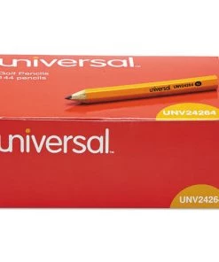 Universal UNV24264 HB (#2), Golf And Pew Pencil - Black Lead/Yellow Barrel (144/Box)