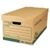 Universal 9523301 Recycled Heavy-Duty Record Storage Box - Letter, Kraft/Green (12/Carton)
