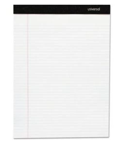 Universal UNV30630 Premium 50-Sheet Wide/Legal Ruled 8.5 In. X 11 In. Writing Pads - White (6-Piece/Pack)