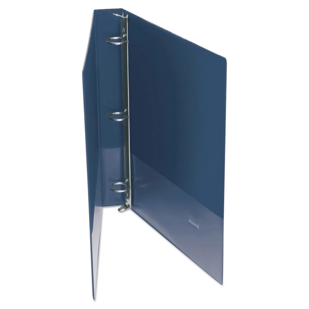 Universal UNV31402 Economy 1 In. Capacity 11 In. X 8.5 In. Non-View Round 3-Ring Binder - Royal Blue - Image 4