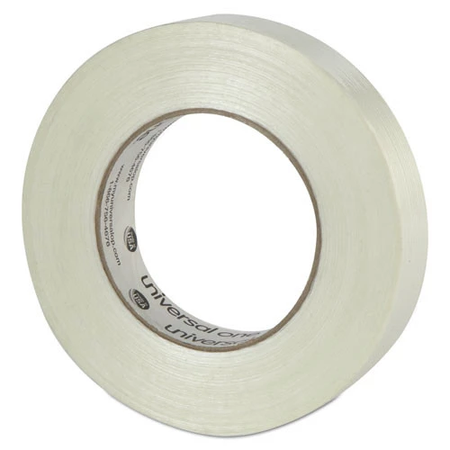 Universal UNV31624 #350 Premium 3 In. Core 24mm X 54.8m Filament Tape - Clear (1-Roll) - Image 4