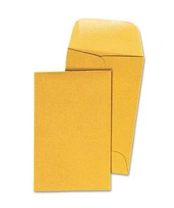 Universal UNV35300 #1 Round Flap Gummed Closure 2.25 In. X 3.5 In. Coin Envelopes - Light Brown Kraft (500-Piece/Box)