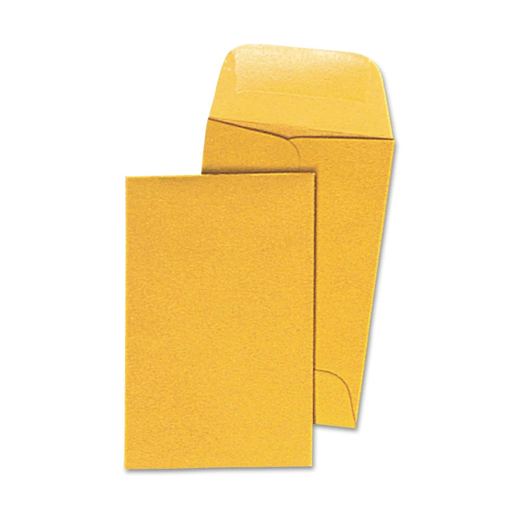 Universal UNV35300 #1 Round Flap Gummed Closure 2.25 In. X 3.5 In. Coin Envelopes - Light Brown Kraft (500-Piece/Box)