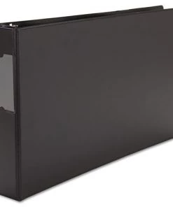 Universal UNV35421 2 In. Capacity 11 In. X 17 In. Ledger-Size Round 3-Ring Binder With Label Holder - Black