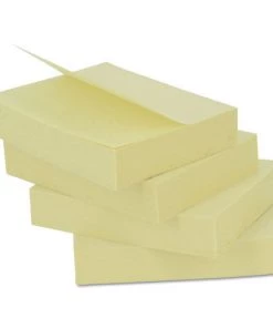 Universal UNV35668 3 In. X 3 In. Self-Stick Note Pads - Yellow (100 Sheet/Pad, 12/Pack)