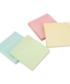 Universal UNV35669 3 In. X 3 In. Self-Stick Note Pads - Assorted Pastel Colors (100 Sheet/Pad, 12/Pack)