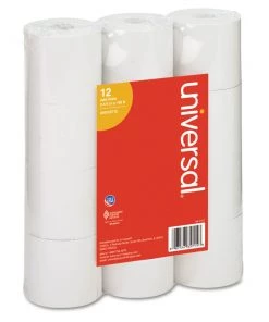 Universal UNV35715 Impact/Inkjet Print 0.5 In. Core 2.25 In. X 150 Ft. Bond Paper Rolls - White (12-Piece/Pack)