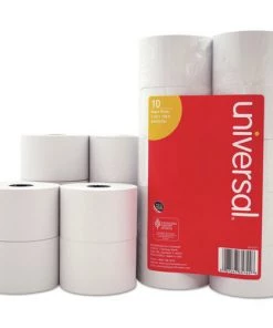 Universal UNV35744 1.75 In. X 138 Ft., 0.5 In. Core, Impact And Inkjet Print Bond Paper Rolls - White (10/Pack)