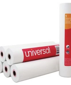 Universal UNV35758 8.5 In. X 98 Ft., 0.5 In. Core, Direct Thermal Printing Fax Paper Rolls - White (6/Carton)