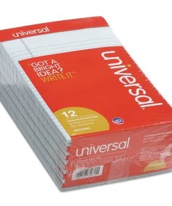 Universal UNV35850 5 In. X 8 In., 50-Sheets, Colored Perforated Writing Pads - Blue (1 Dozen)