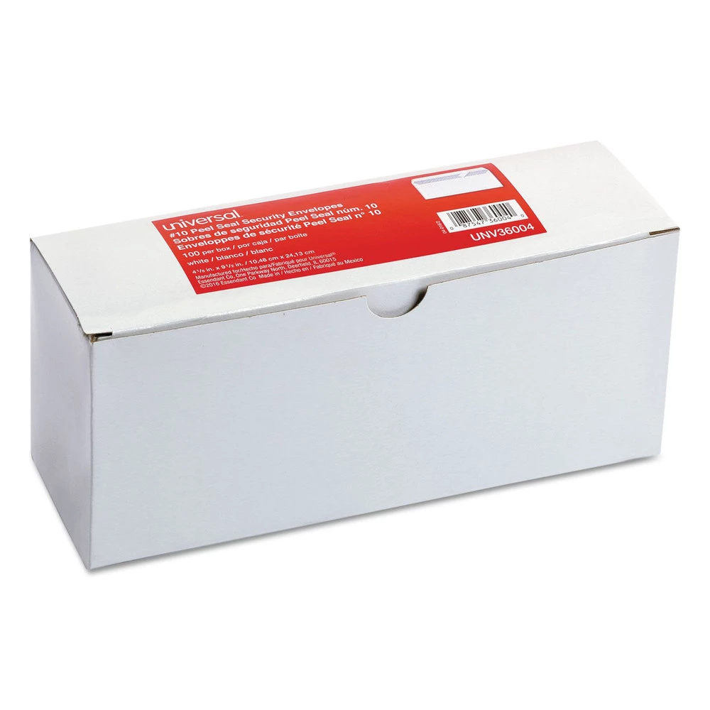 Universal UNV36004 4.13 In. X 9.5 In. Self-Adhesive Seal Strip Business Envelopes - White (100/Box) - Image 3