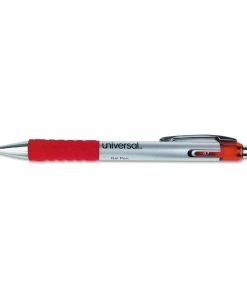 Universal 39722 Comfort Grip Retractable Medium 0.7mm Gel Pen - Red (12-Piece)