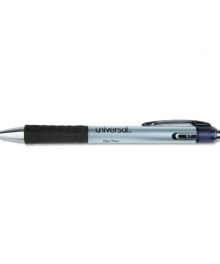 Universal 39724 Medium 0.7 Mm, Retractable, Comfort Grip Gel Pen - Black Ink/Silver Barrel (36/Pack)