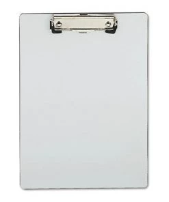 Universal UNV40303 Plastic Brushed Aluminum 1/2 In. Capacity 8-1/2 In. X 11 In. Portrait Clipboard
