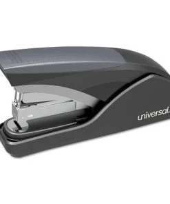 Universal UNV43040 Deluxe Power Assist Flat-Clinch 25-Sheet Capacity Full Strip Stapler - Black/Gray