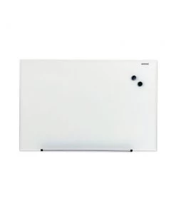 Universal UNV43202 Frameless 36 In. X 24 In. Magnetic Glass Marker Board - White