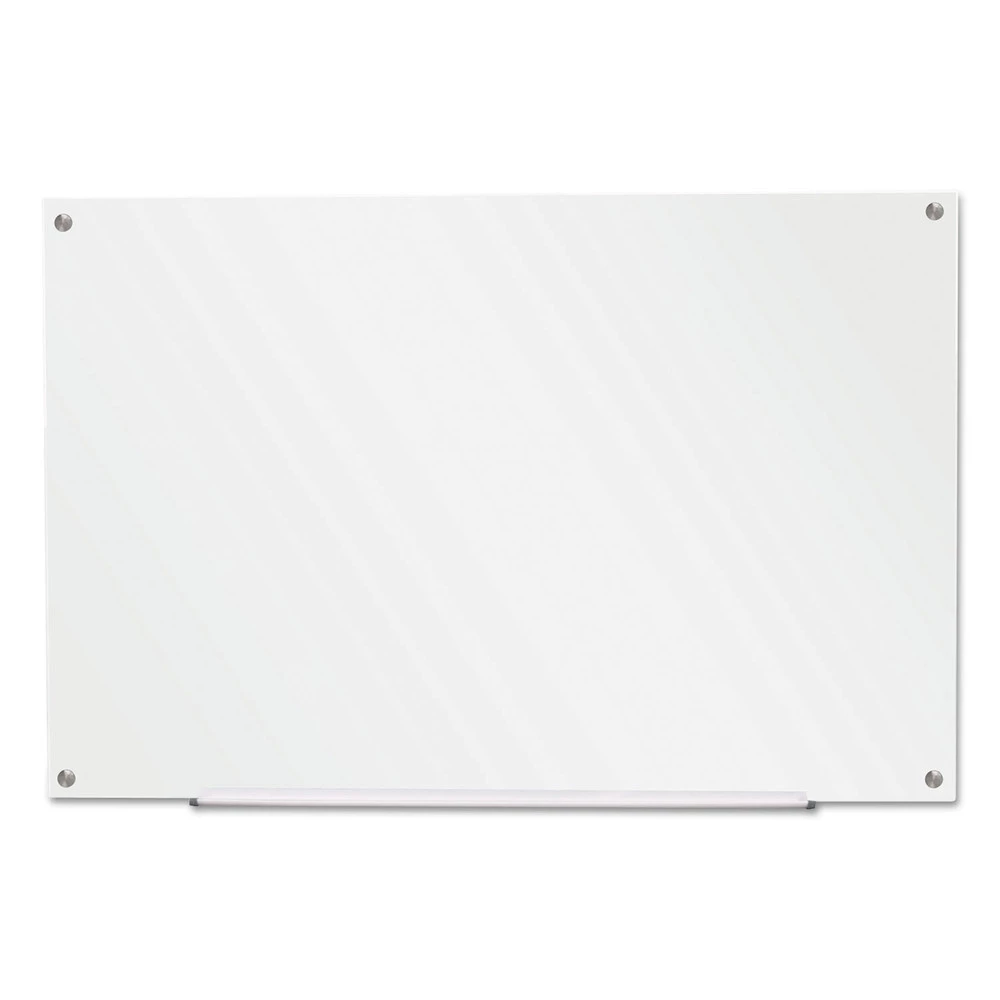 Universal UNV43232 36 In. X 24 In. Frameless Glass Marker Board - White