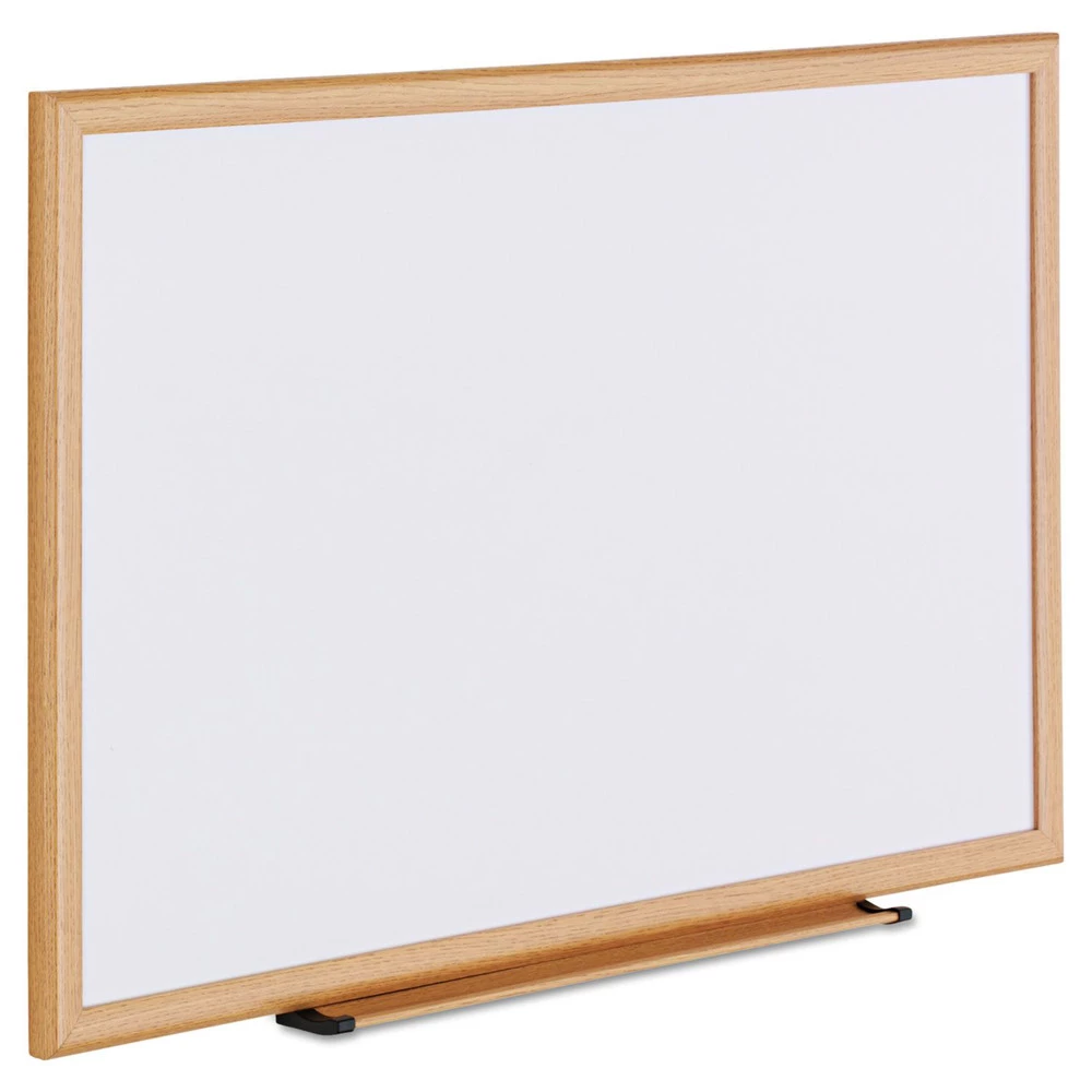 Universal UNV43619 Melamine Oak Frame 36 In. X 24 In. Dry Erase Board - Image 2