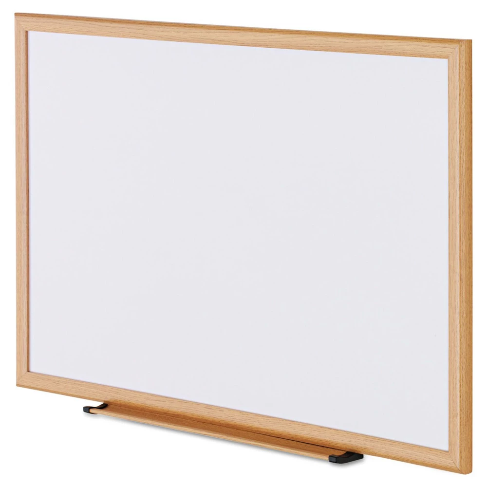 Universal UNV43619 Melamine Oak Frame 36 In. X 24 In. Dry Erase Board - Image 3