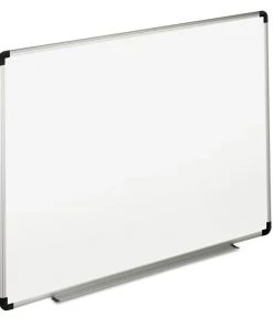 Universal UNV43725 72 In. X 48 In., Melamine, Aluminum/Plastic Frame Dry Erase Board - White/Black/Gray