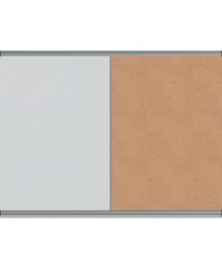 Universal UNV43742 24 In. X 18 In. Melamine, Cork/Dry Erase Board - Black/Gray