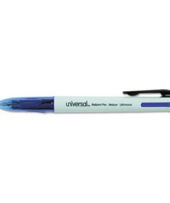 Universal UNV44444 4-Color Retractable Medium 1mm Ballpoint Pens - Black/Blue/Green/Red (3-Piece/Pack)