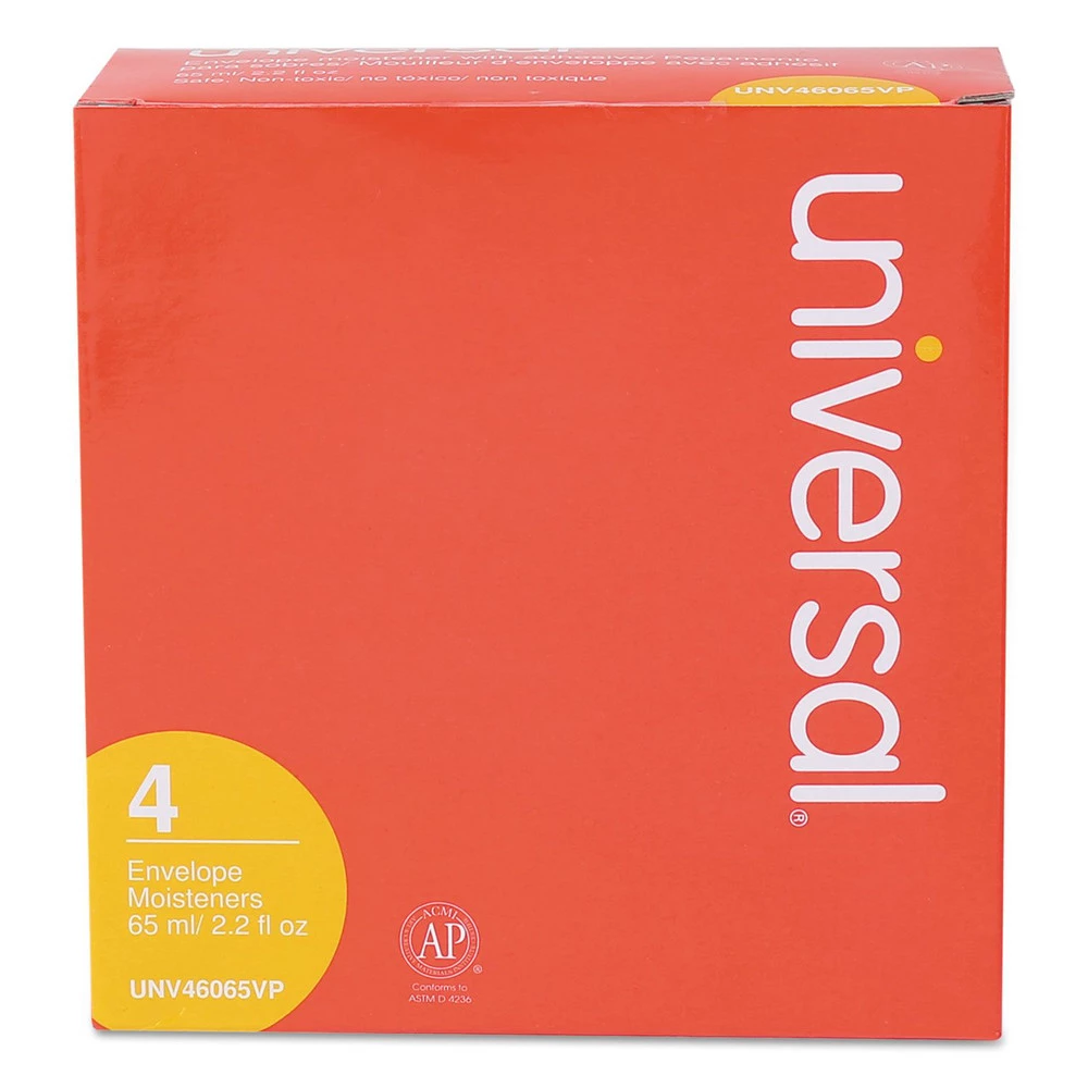 Universal UNV46065VP 2.2 Oz. Envelope Moistener With Adhesive Bottle - Clear (4/Pack) - Image 6