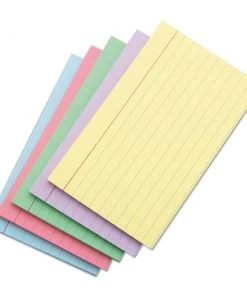 Universal UNV47216 3 In. X 5 In. Index Cards - Blue/Violet/Green/Cherry/Canary (100-Piece/Pack)