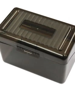 Universal UNV47287 Plastic 400 4 In. X 6 In. Card Capacity 6.78 In. X 4.25 In. X 4.5 In. Index Card Box - Translucent Black (2/Pack)