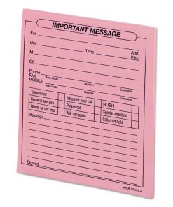 Universal D2-48023 50/Pad 4.25 In. X 5.5 In. Important Message Pink Pads (1-Dozen)