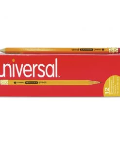 Universal UNV55525 F (#2.5), Deluxe Blackstonian Pencil - Black Lead/Yellow Barrel (1-Dozen)