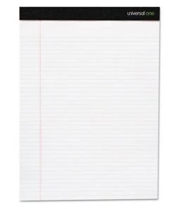 Universal UNV56300 5 In. X 8 In. Premium Narrow Rule Writing Pads - White (6 Pads/Pack, 50 Sheets/Pad)