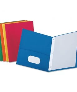 Universal UNV57113 8.5 In. X 11 In. Two Pocket Portfolios With Tang Fasteners - Assorted (25/Box)
