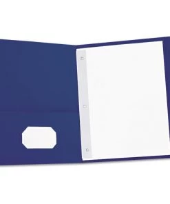 Universal UNV57116 2-Pocket 11 In. X 8-1/2 In. Portfolios With Tang Fasteners - Dark Blue (25/Box)