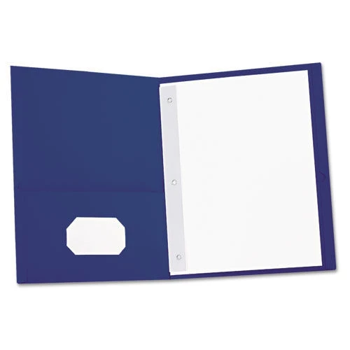 Universal UNV57116 2-Pocket 11 In. X 8-1/2 In. Portfolios With Tang Fasteners - Dark Blue (25/Box)