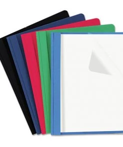 Universal UNV57119 Tang Fastener Letter Size Clear Front Report Cover - Assorted Colors (25/Box)