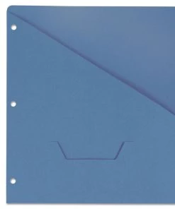 Universal UNV61681T 11 Pt. Jacket, Slash-Cut Pockets For Three-Ring Binders - Blue (10/Pack)