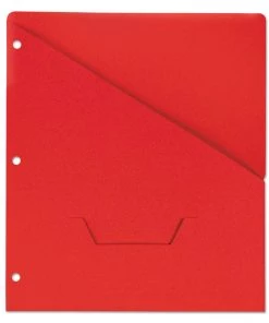 Universal UNV61683 11 Pt. Jacket, Slash-Cut Pockets For Three-Ring Binders - Letter, Red (10/Pack)