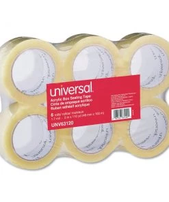 Universal UNV63120 1.88 In. X 110 Yds, 3 In. Core, Deluxe General-Purpose Acrylic Box Sealing Tape - Clear (6/Pack)