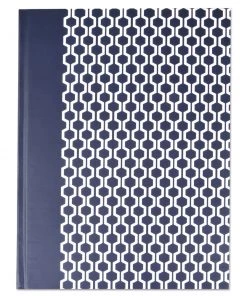 Universal UNV66351 150-Sheets 10.25 In. X 7.68 In., Wide/Legal Rule, Casebound Hardcover Notebook - Blue/Hex Pattern