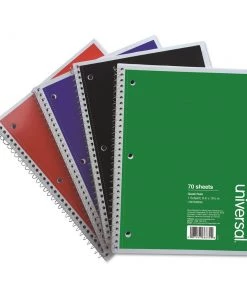 Universal UNV66634 4/Pack 70 Sheet 8 In. X 10.5 In. Quadrille Rule Wirebound Notebooks - Multicolor