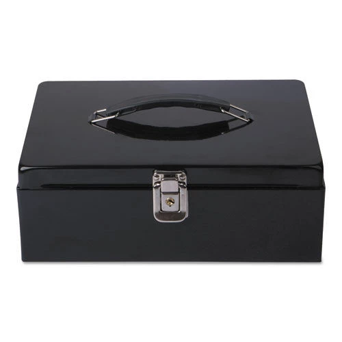 Universal UNV69001 11 In. X 7-3/4 In. X 4 In. Security Box With Locking Latch - Black - Image 2