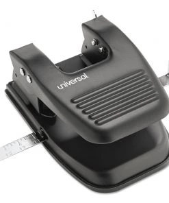 Universal UNV74222 9/32 In. Holes, 30-Sheet Two-Hole Punch - Black