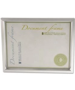 Universal UNV76853 8.75 In. X 11.25 In. Easel Back Plastic Document Frame - Metallic Silver