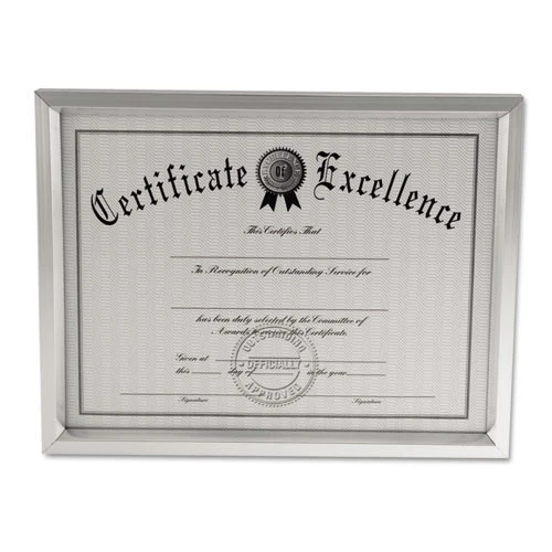 Universal UNV76853 8.75 In. X 11.25 In. Easel Back Plastic Document Frame - Metallic Silver - Image 2