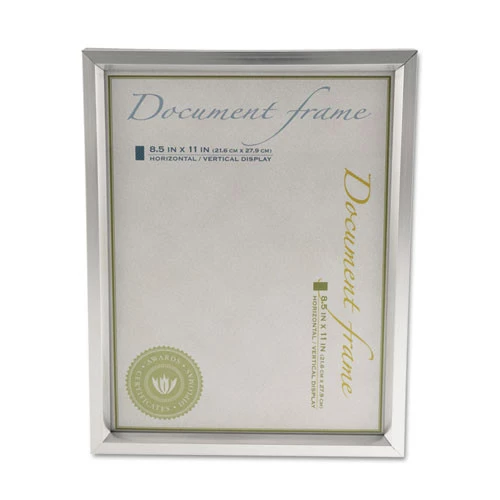 Universal UNV76853 8.75 In. X 11.25 In. Easel Back Plastic Document Frame - Metallic Silver - Image 3